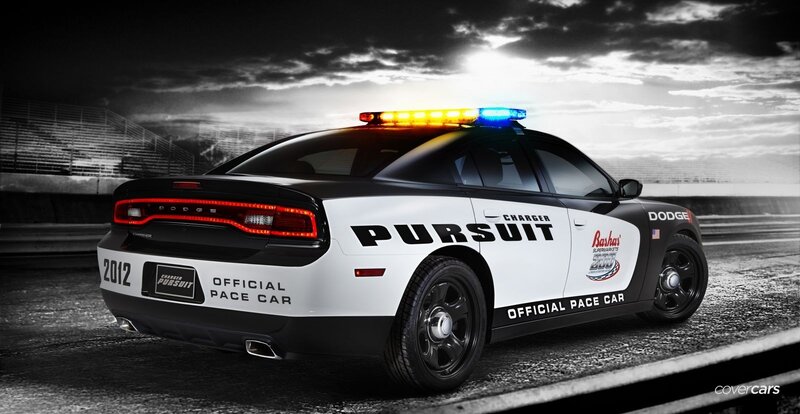 Dodge Charger Police Car — Black, Dramatic, Night