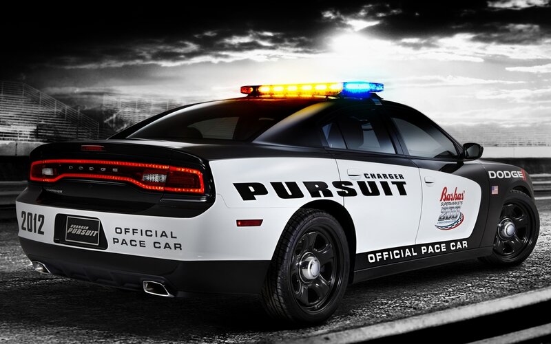 Dodge Charger Police Car — Black, Dramatic