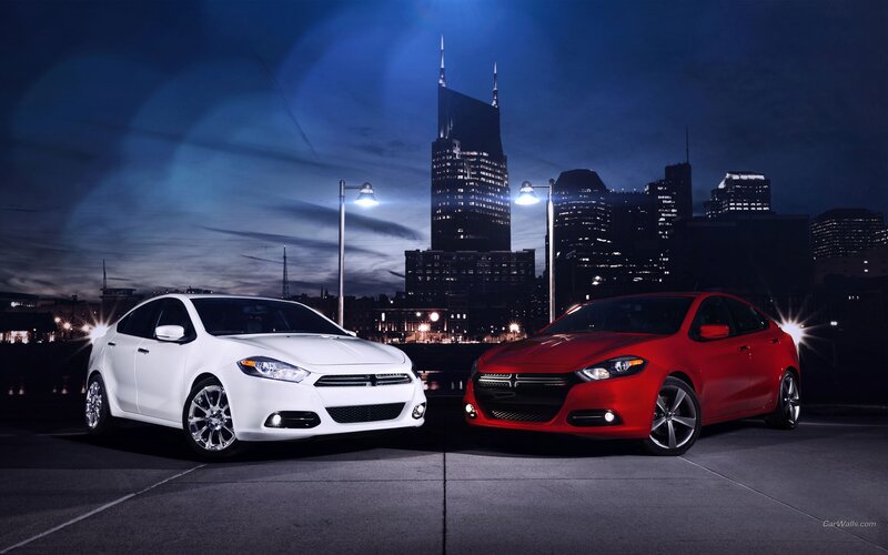Dodge Dart cars at night