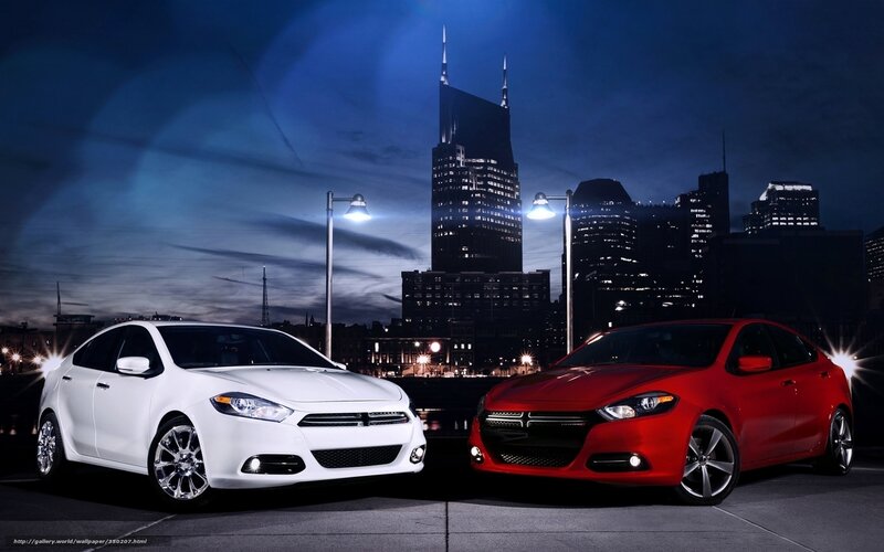 Dodge Dart cars at night