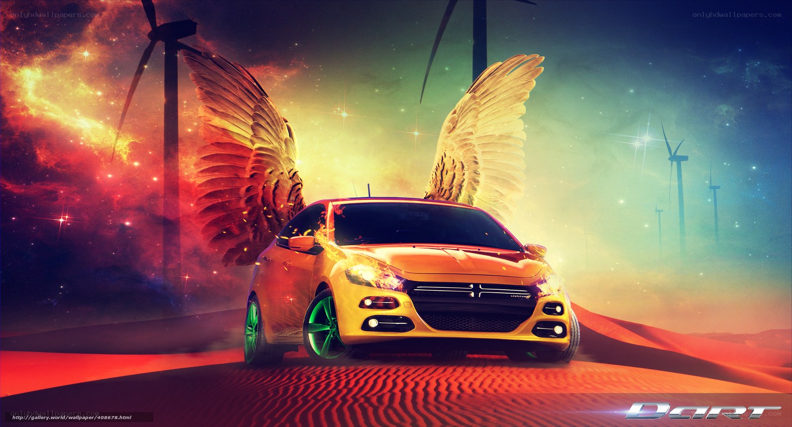 Dodge Dart with angel wings