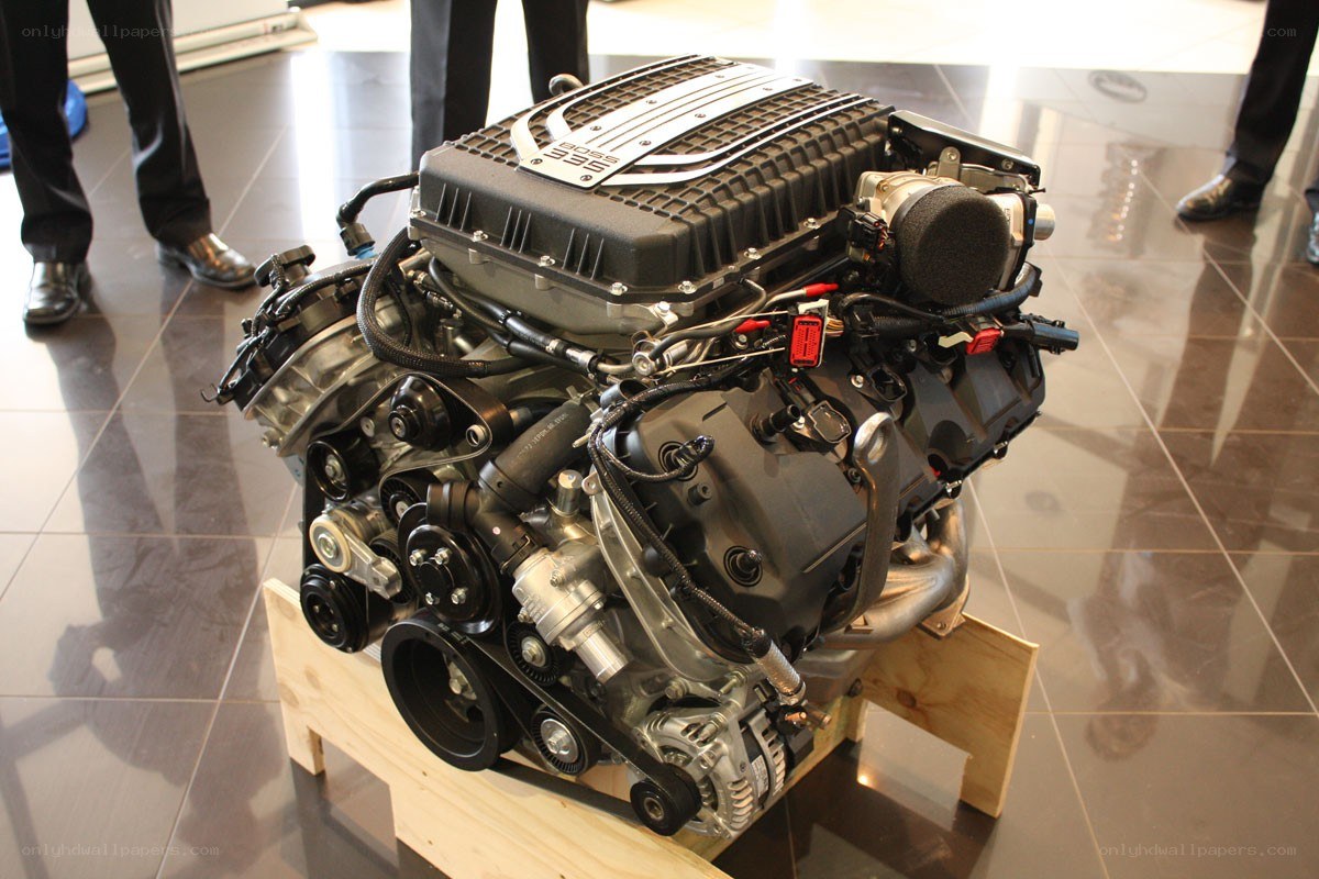 Dodge Hellcat engine on display