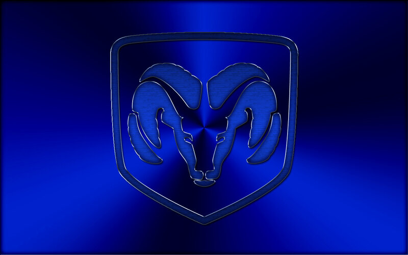 Dodge Ram logo on blue background
