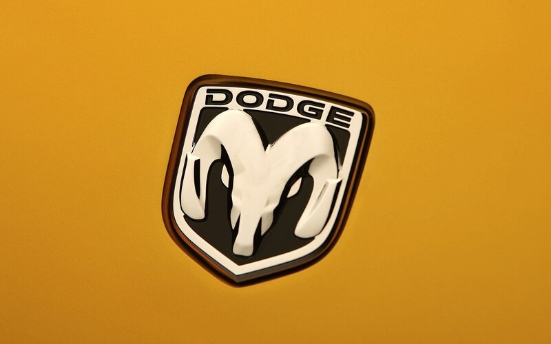 Dodge Ram logo on yellow