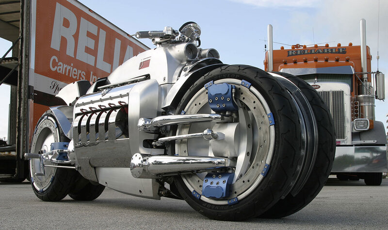 Dodge Tomahawk Motorcycle — Silver, Dramatic
