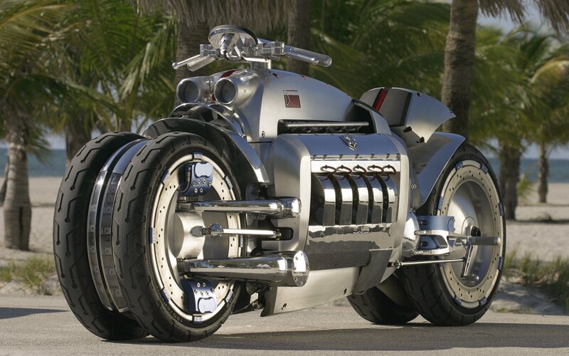 Dodge Tomahawk Motorcycle — Silver, Serene, Afternoon, Photograph