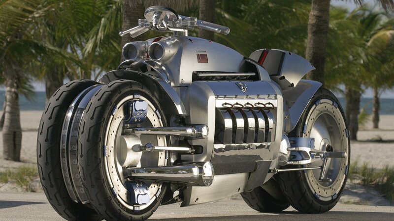 Dodge Tomahawk Motorcycle — Silver, Serene, Afternoon