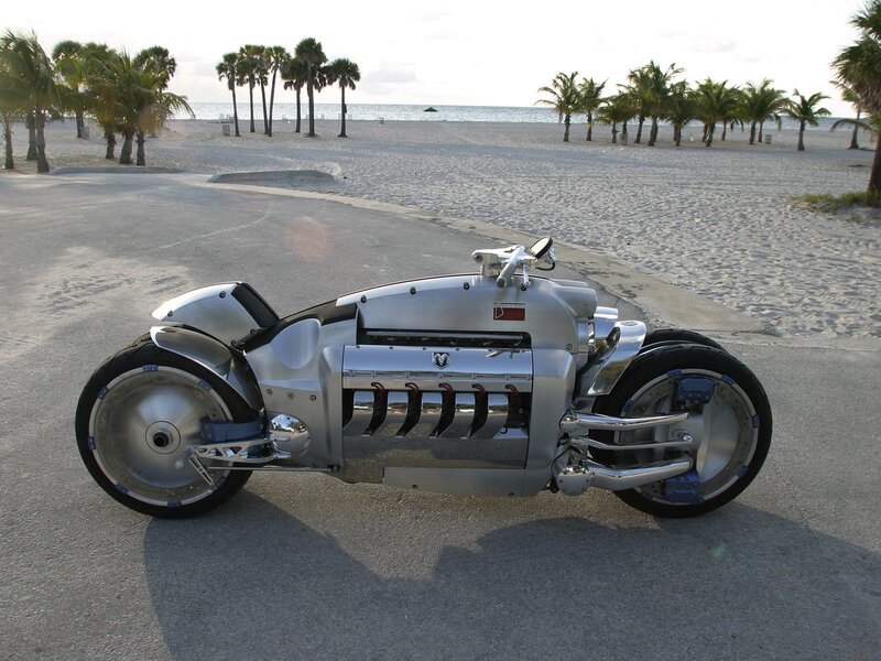 Dodge Tomahawk Motorcycle — Silver, Serene, Morning