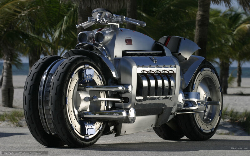 Dodge Tomahawk Motorcycle — Silver, Sunny