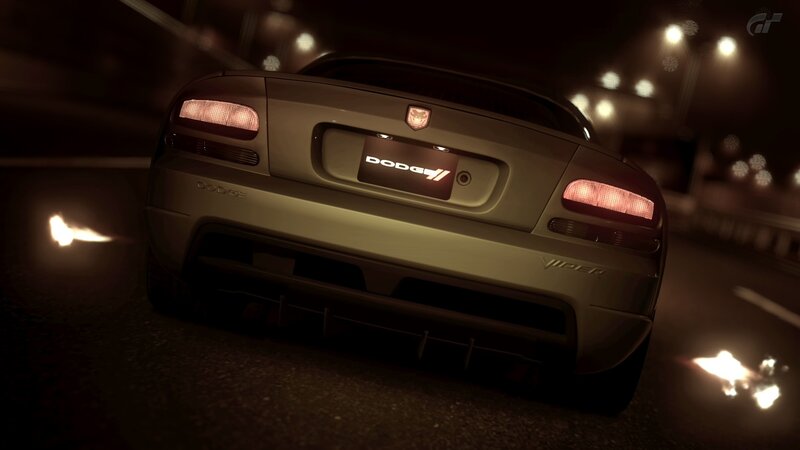 Dodge Viper at night