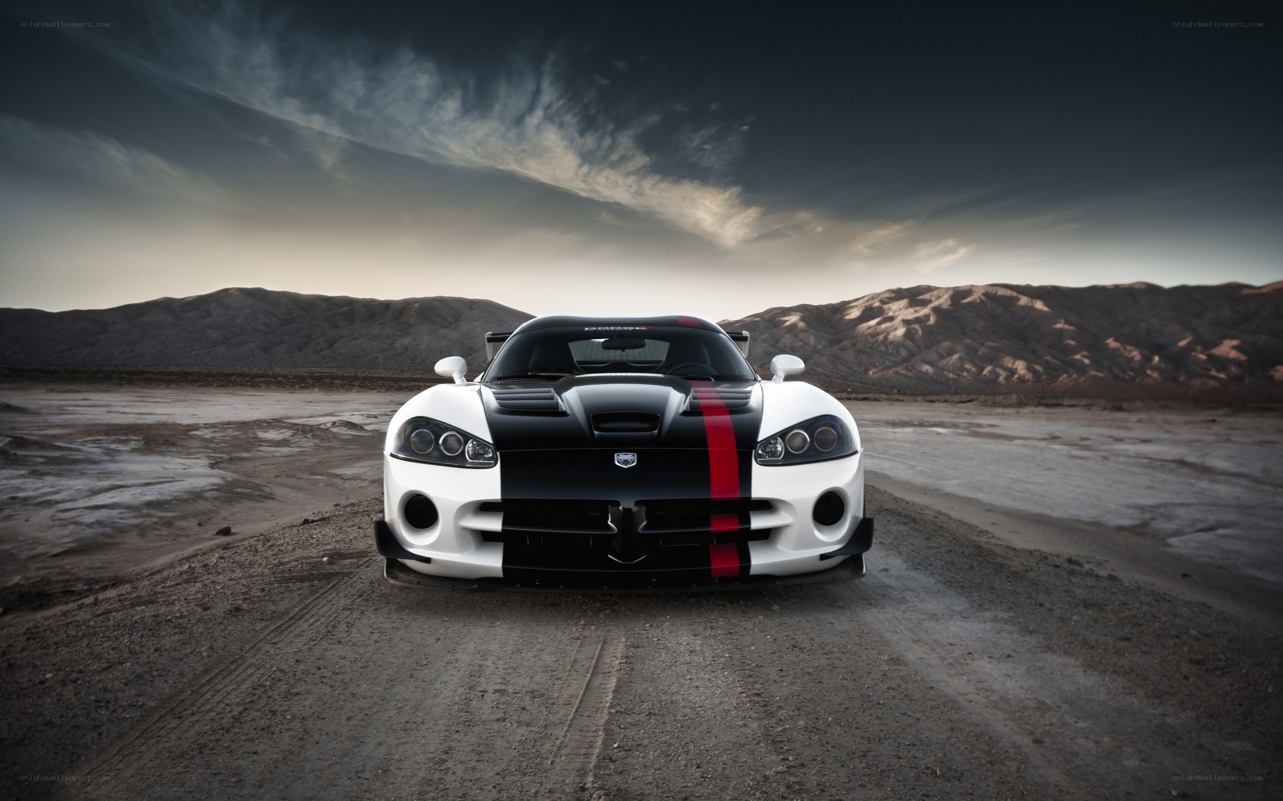 Dodge Viper in desert landscape