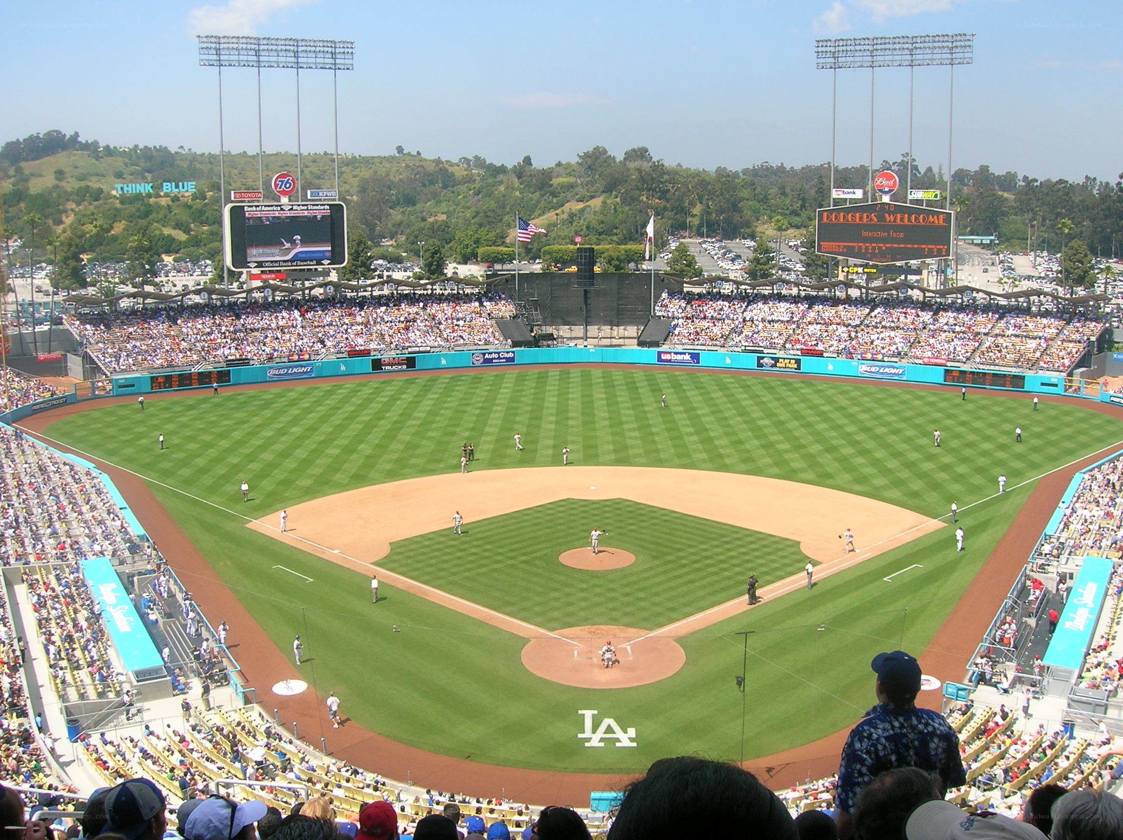 Dodgers baseball game at stadium
