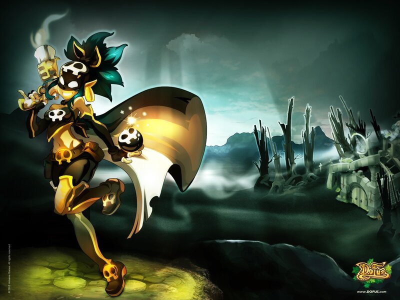 dofus character in dark landscape