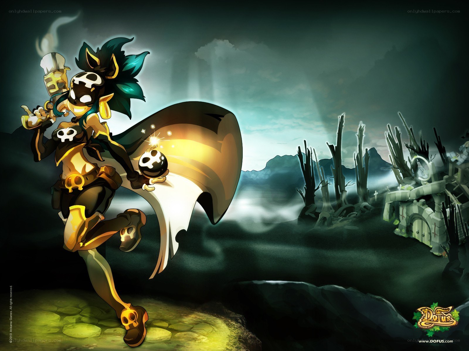 dofus character in dark landscape