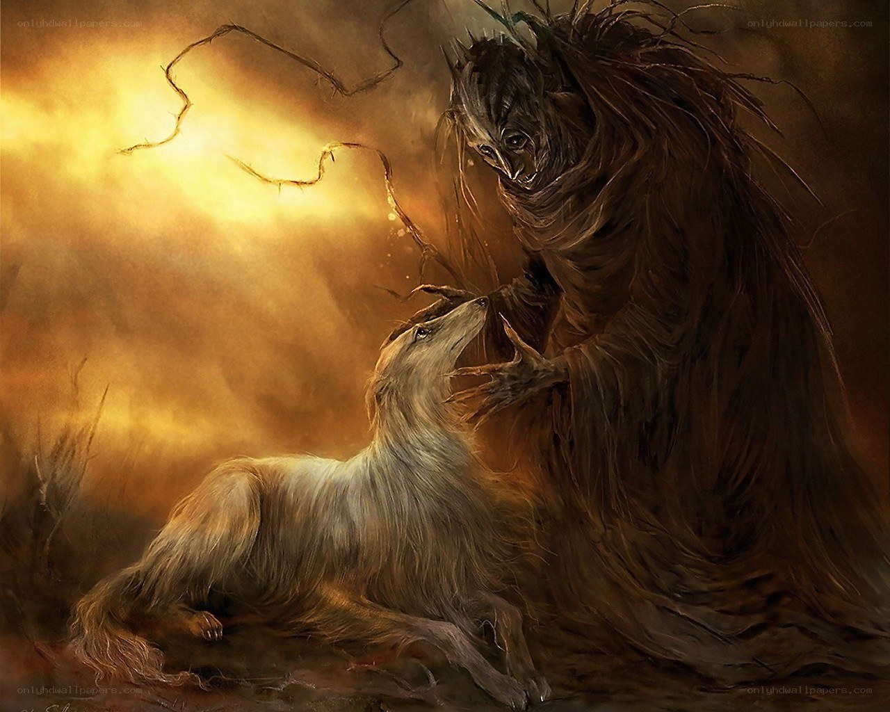 dog and dark spirit