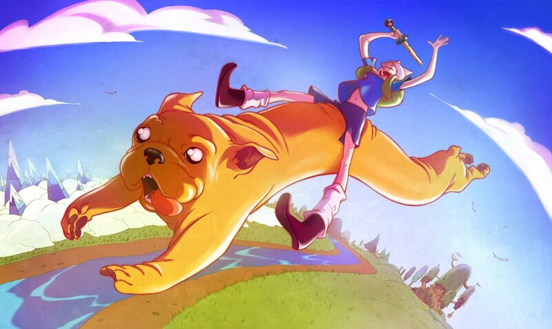 Dog and Girl in Flight