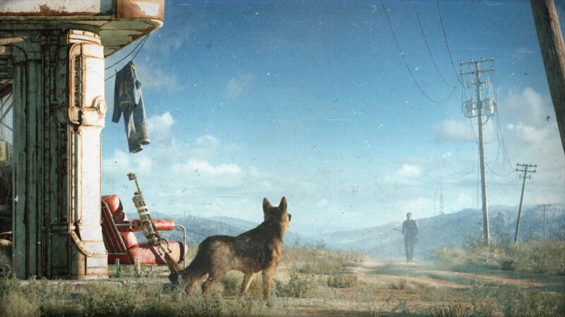 Dog and Man in Desert