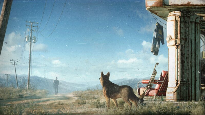 Dog and Person in Wasteland