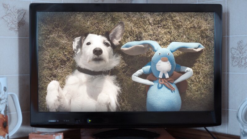 Dog and Stuffed Rabbit