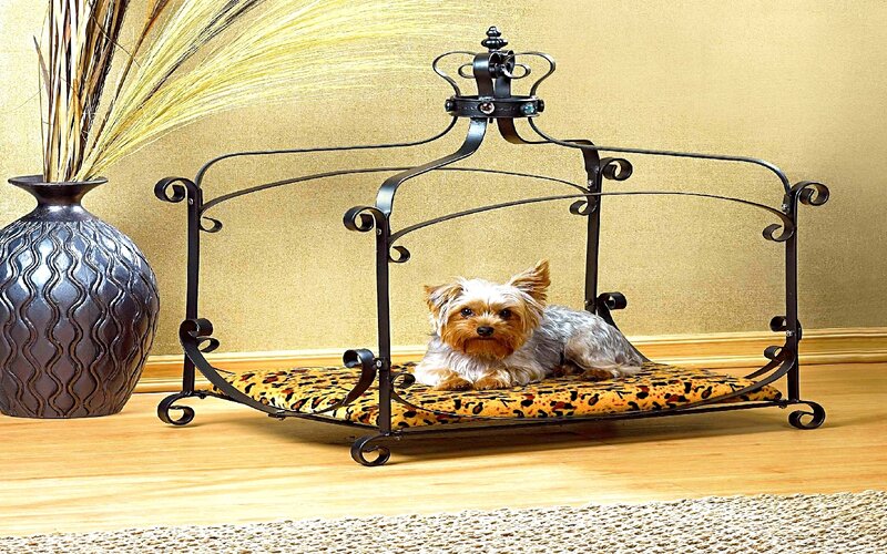 dog bed with ornate frame