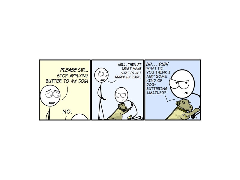 dog buttering comic