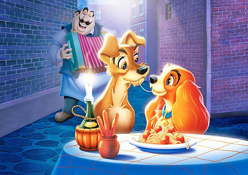 Dog Couple at Dinner