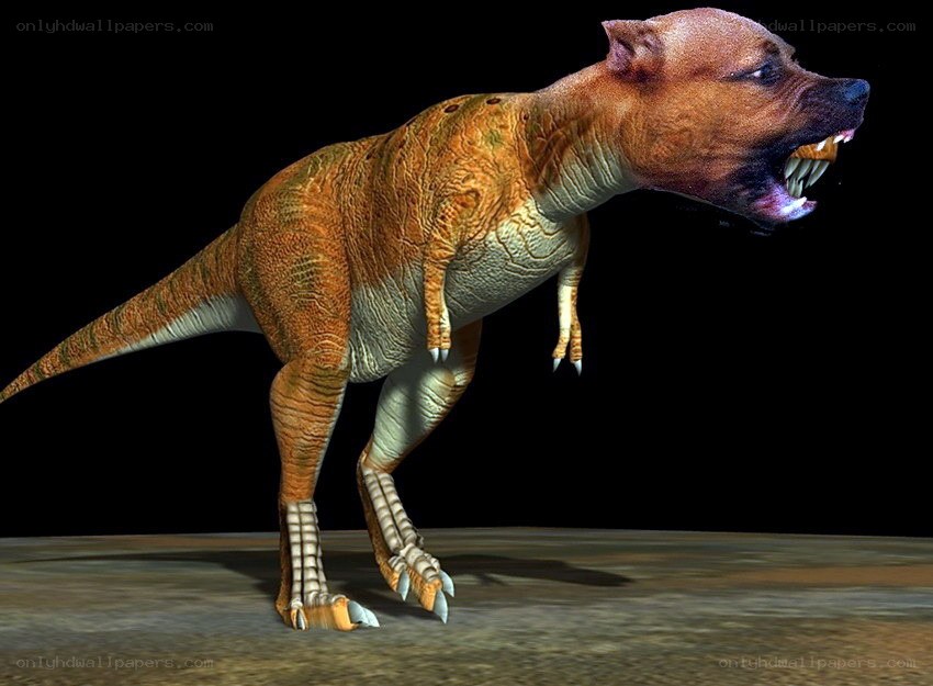 dog-headed dinosaur hybrid