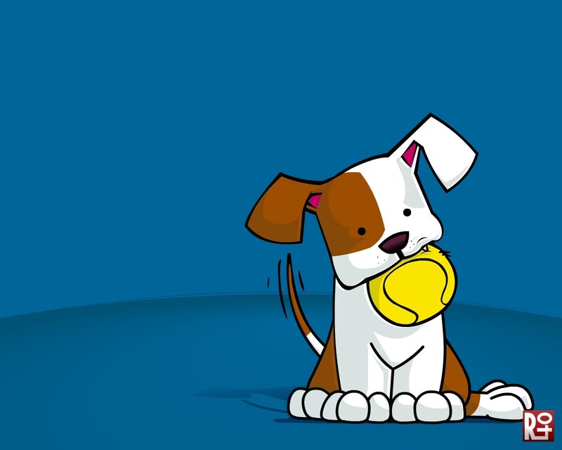 dog holding a ball