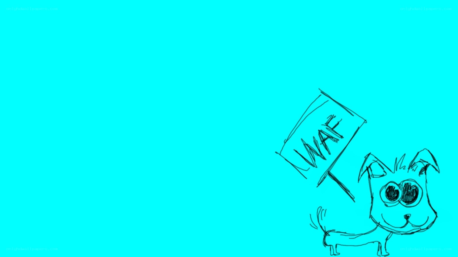 dog holding sign drawing