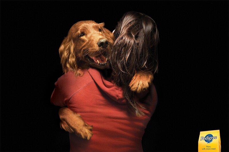 Dog Hugging Person — Black