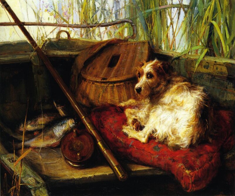 Dog in a fishing boat