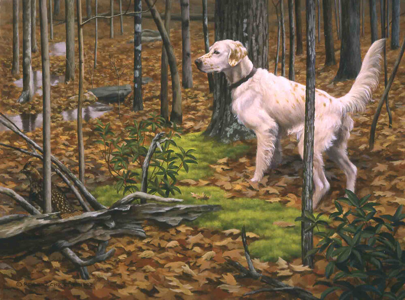 Dog in autumn forest