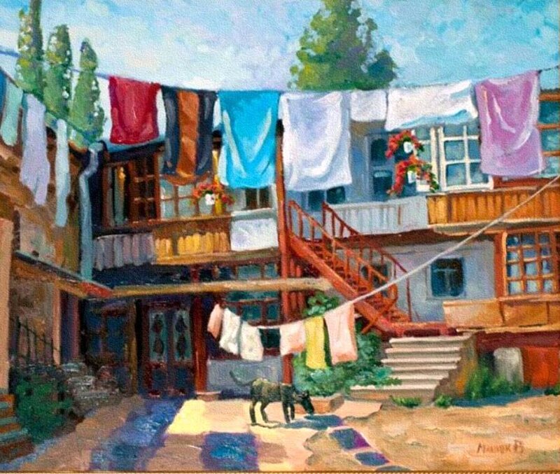 Dog in Courtyard