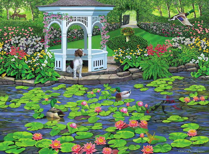 Dog in Garden Gazebo