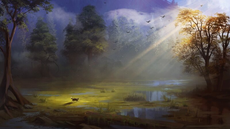 Dog in Marsh