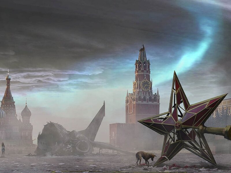 Dog in Ruined City