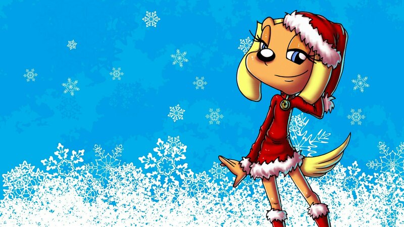 Dog in Santa Outfit — Blue