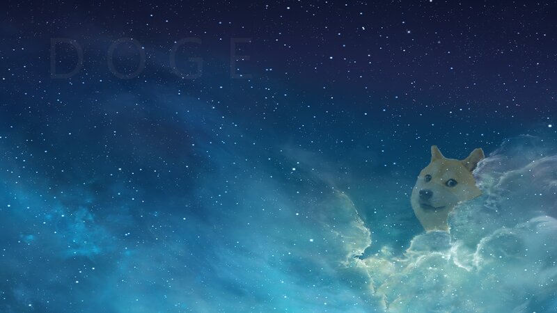 Dog in Space Nebula