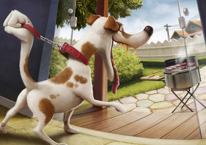 Dog longing for barbecue