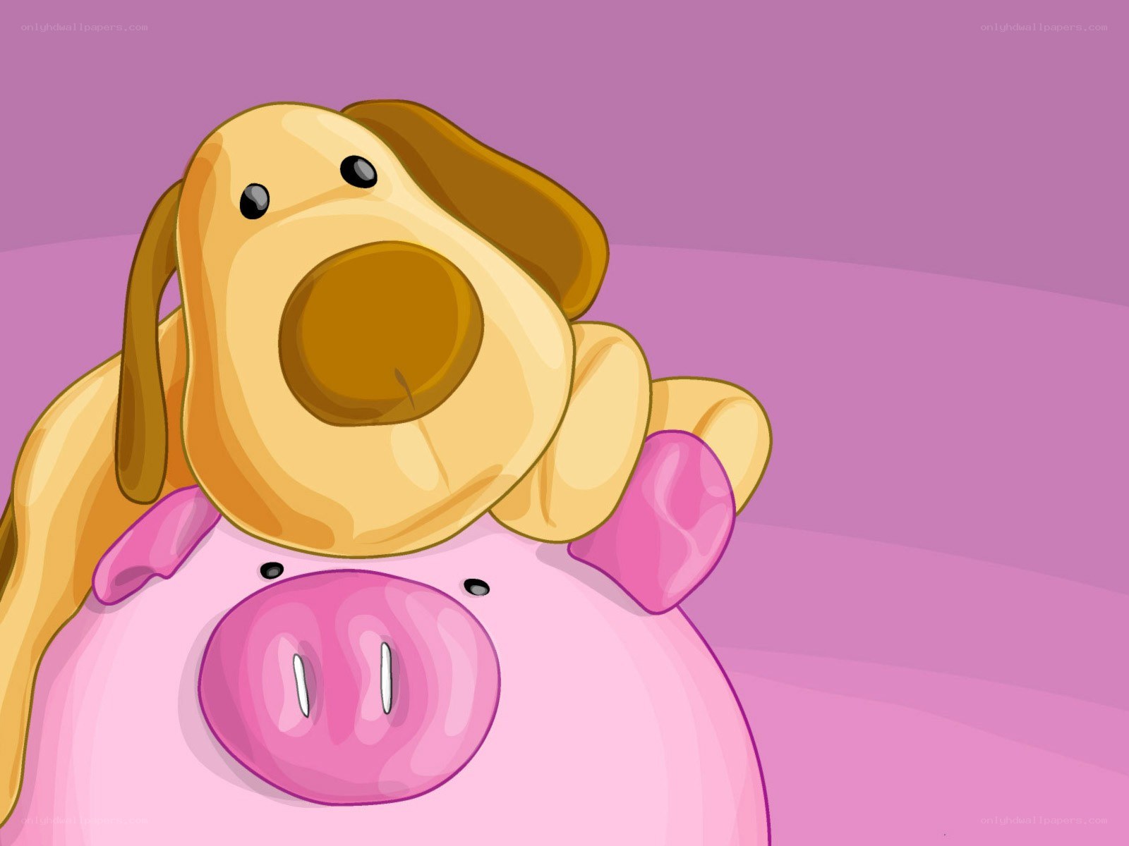 dog on pig cartoon