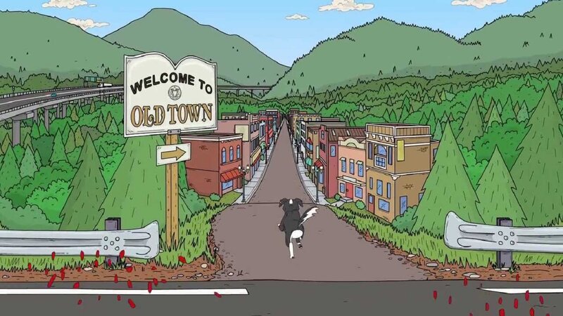 Dog Running on Road — Green