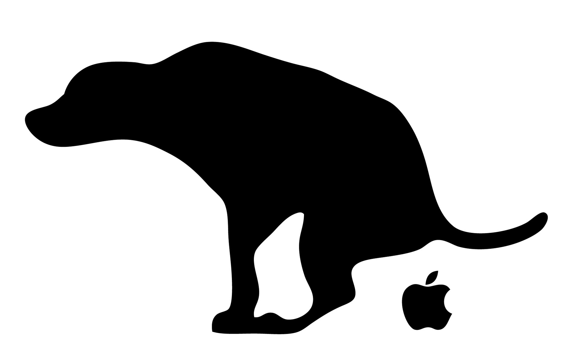 dog silhouette with apple logo