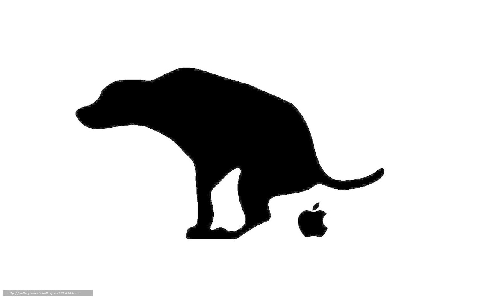 dog silhouette with apple logo