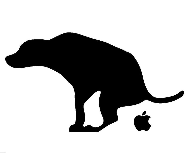 dog silhouette with apple