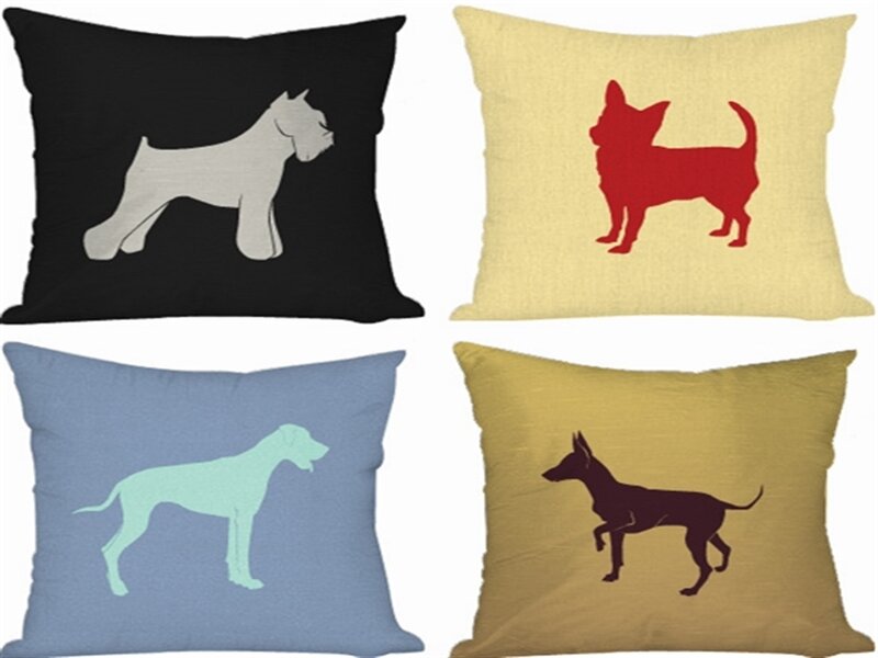 Dog Silhouettes on Pillows