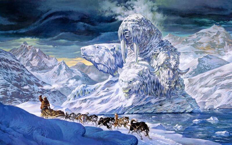 Dog Sled in Snow