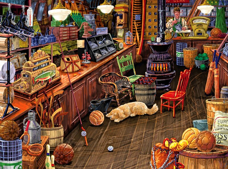 Dog Sleeping in Shop