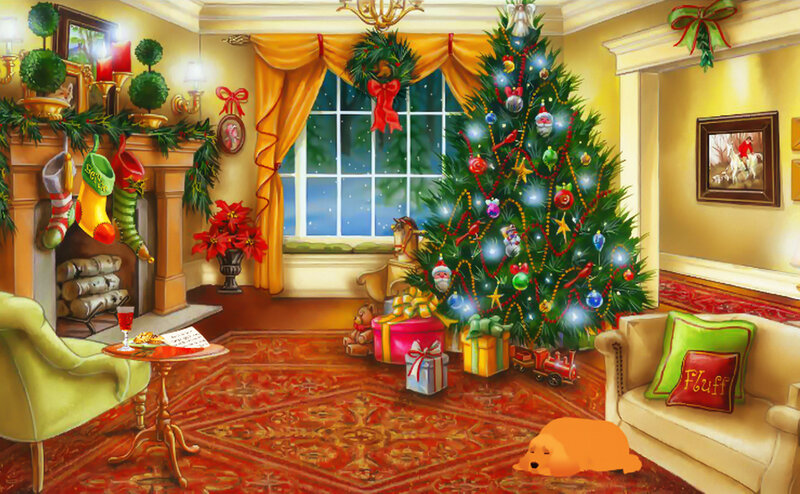 Dog Sleeping on Rug — Red, Festive