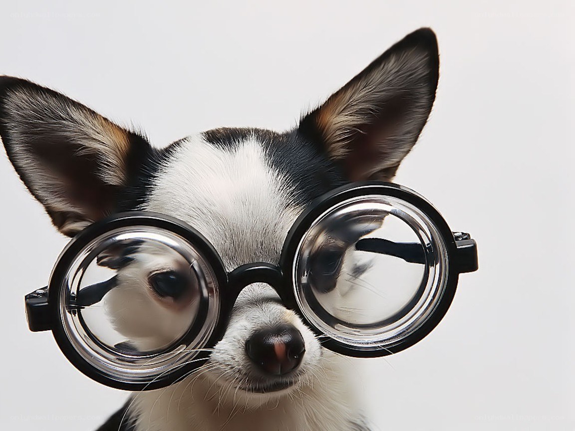 dog wearing glasses