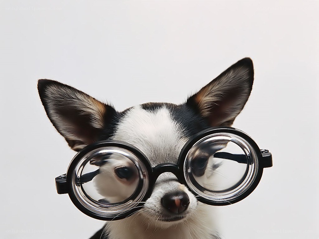 dog wearing glasses